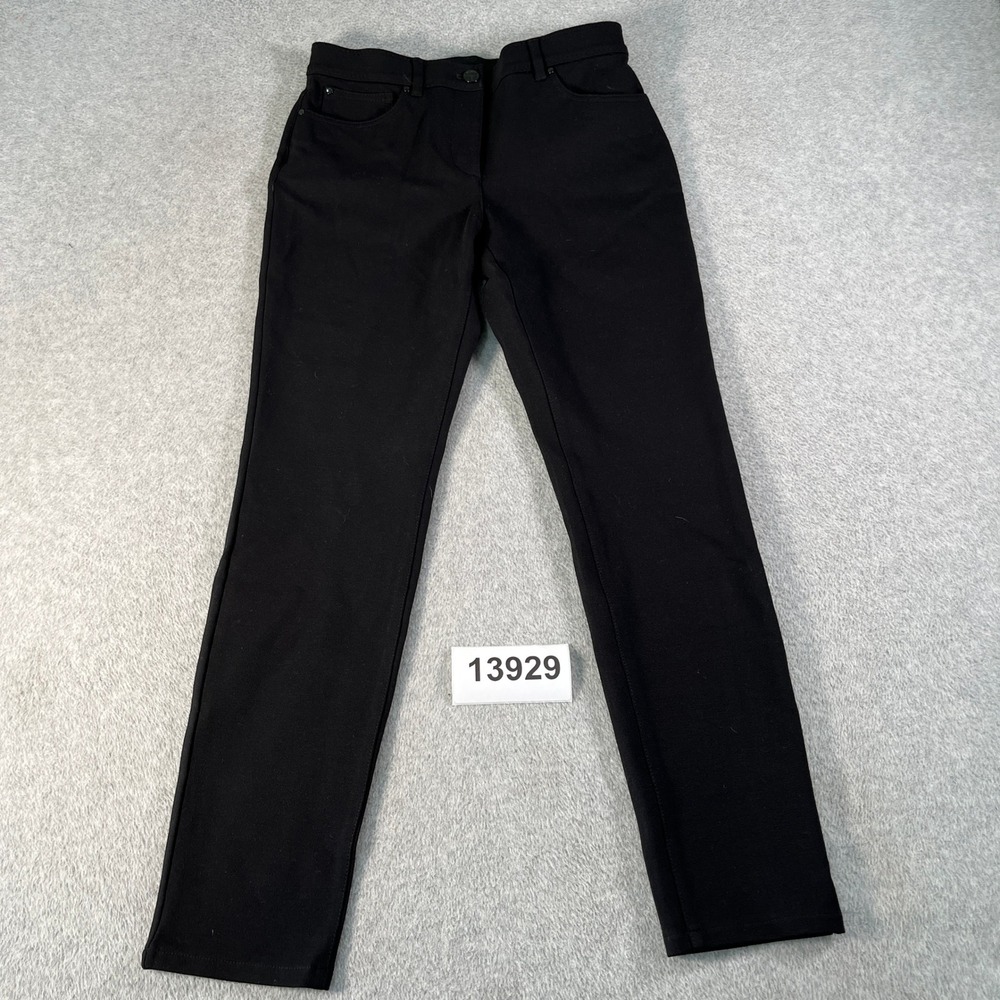 So Slimming by Chico's Skinny Pants Womens 00 Black Rayon Stretch Flat Front